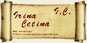 Irina Cetina vizit kartica